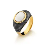 Dual Tone Gold & Rhodium Statement Ring