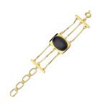 BlueSky Agate Black Rhodium Plated Earning