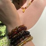 "Amber Cascade" — Layered Baltic Amber Bead Necklace