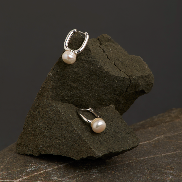 Tranquility's Embrace Silver Hoop